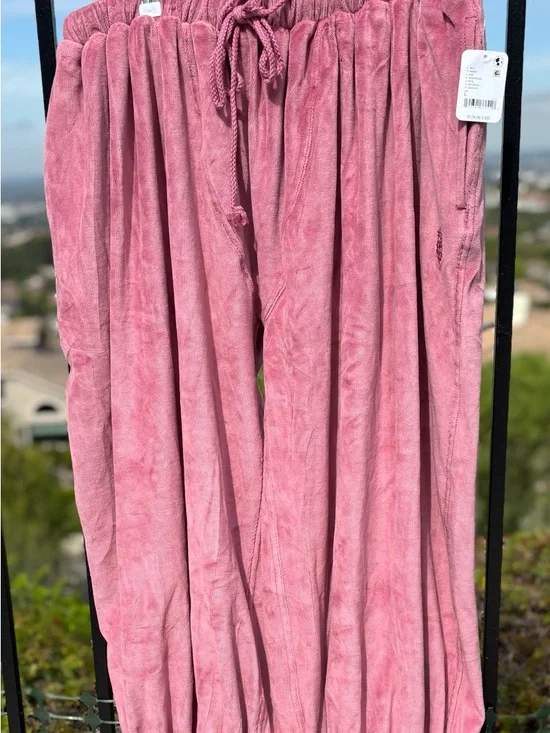 NWT! Free People Movement Momentum Velour Jogger Pants Rosewood Pink ~ Large - Picture 8 of 9